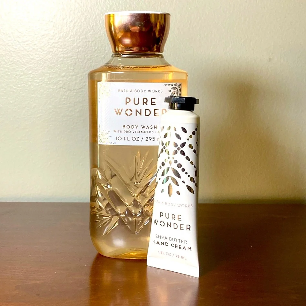 Bath & Body Works Pure Wonder Body Wash 10 FLOZ & Hand Cream 1 FLOZ